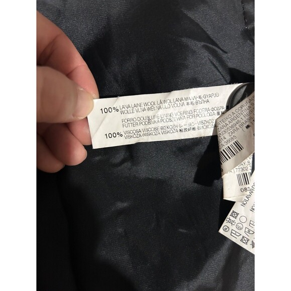 ZARA Women’s Vintage 100% Wool Tailored High Collar Coat size S Elegant Feminine - Picture 10 of 11